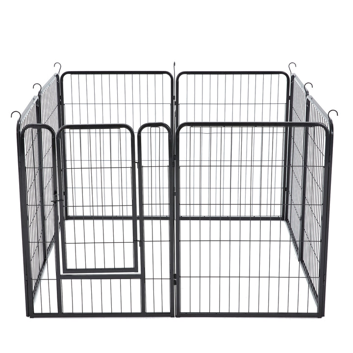 JOMEED Indoor & Outdoor 8-Panel, 32-Inch High Pet Playpen w/Door,Black(Open Box)