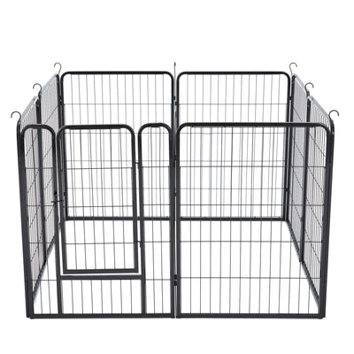 JOMEED Indoor & Outdoor 8-Panel, 32" High Dog Playpen w/Door, Black (For Parts)