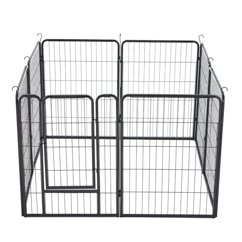 JOMEED Indoor & Outdoor 8-Panel, 32-Inch High Pet Playpen w/Door,Black(Open Box)