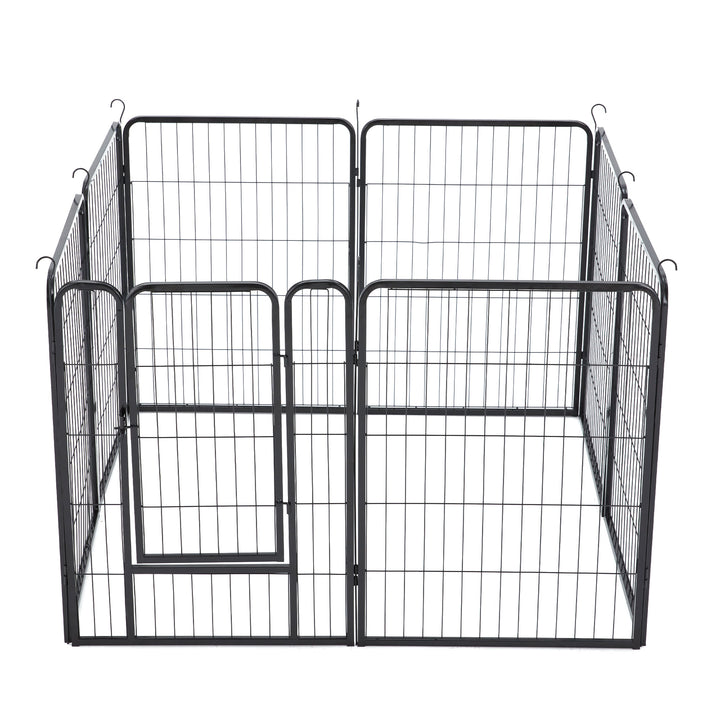 JOMEED Indoor & Outdoor 8-Panel, 32-Inch High Pet Playpen w/Door,Black(Open Box)
