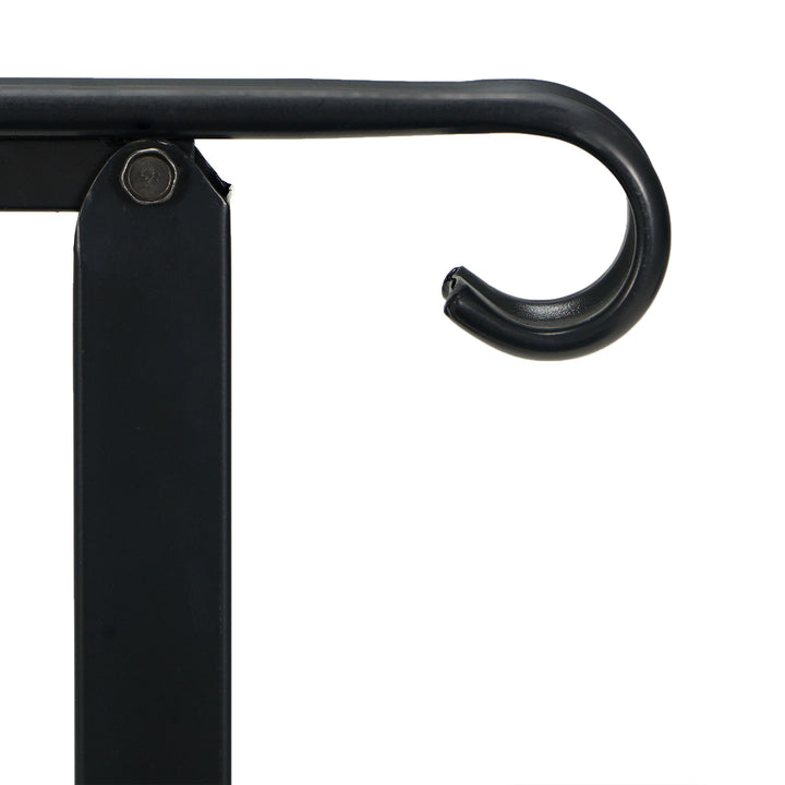 JOMEED 3 Step Wrought Iron Transitional Entrance Handrail w/Hardware, Black