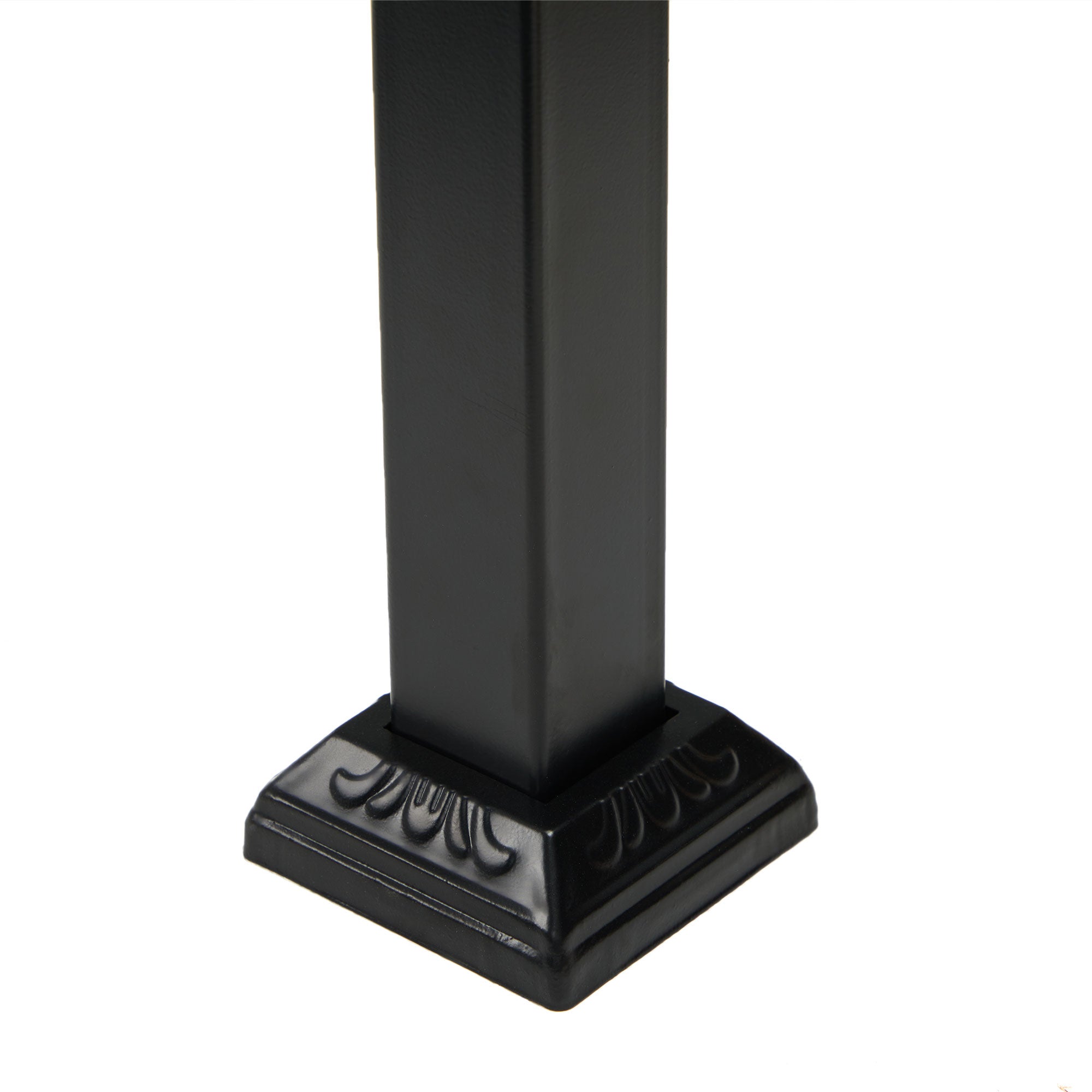 JOMEED 3 Step Wrought Iron Transitional Entrance Handrail w/Hardware, Black - VMInnovations