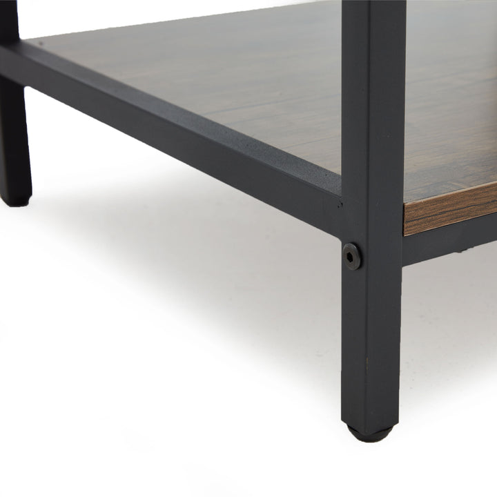 JOMEED Industrial 5 Tier Open Shelf Ladder Bookcase, Gray & Brown (For Parts)