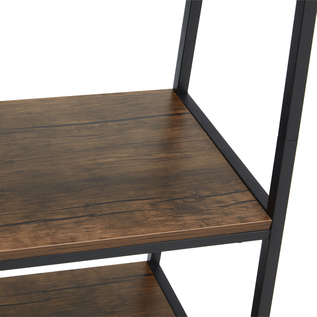 JOMEED Industrial 5 Tier Open Shelf Ladder Bookcase, Gray & Brown (For Parts)