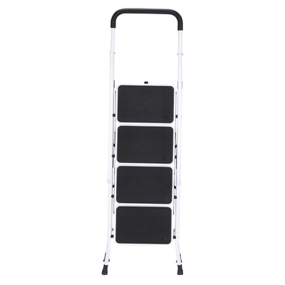 JOMEED Folding Collapsible Metal Home Kitchen Ladder Step Stool White (Open Box)