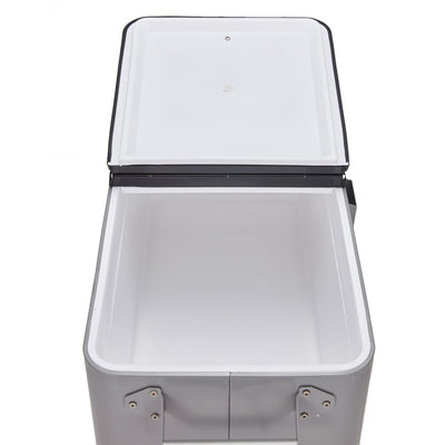 JOMEED 80 Quart Rolling Cooler Cart Ice Chest w/ Drain & Bottle Opener, Silver - VMInnovations