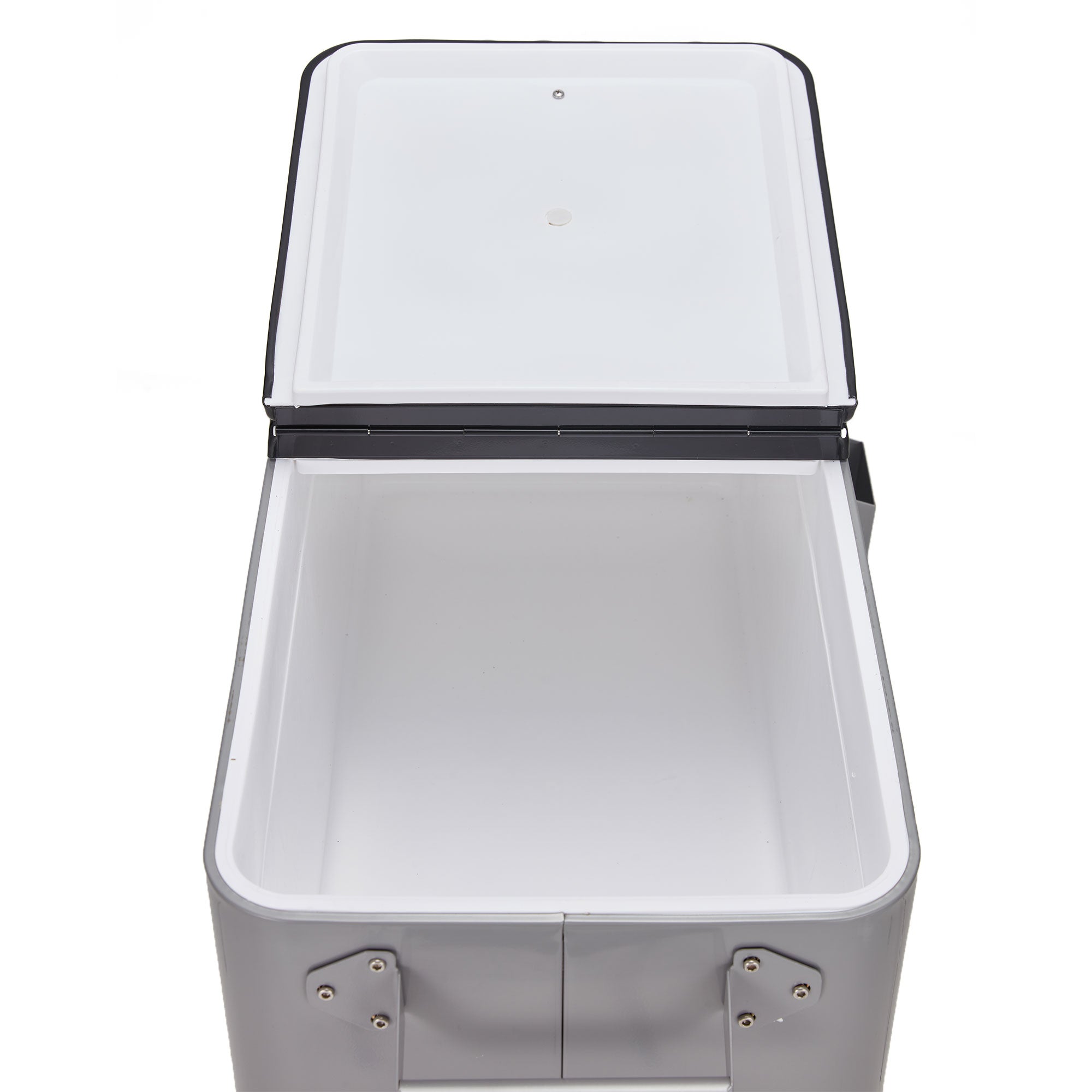 JOMEED 80qt Rolling Cooler Ice Chest w/ Drain & Bottle Opener, Silver (Open Box) - VMInnovations
