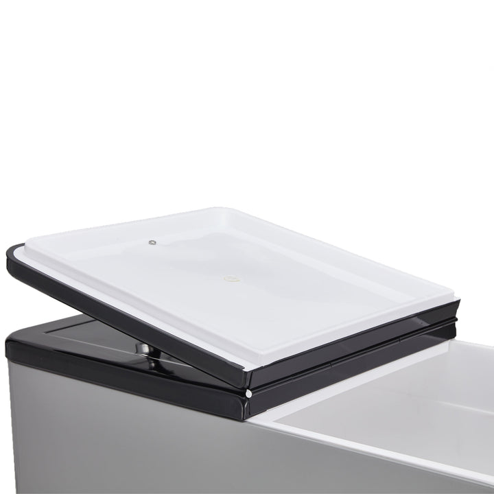 JOMEED 80qt Rolling Cooler Ice Chest w/ Drain & Bottle Opener, Silver (Open Box) - VMInnovations