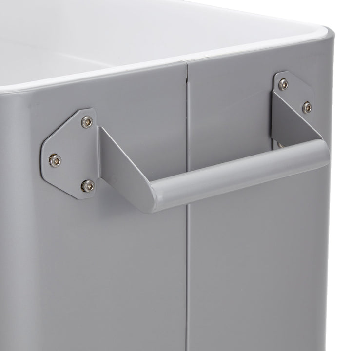 JOMEED 80qt Rolling Cooler Ice Chest w/ Drain & Bottle Opener, Silver (Open Box) - VMInnovations