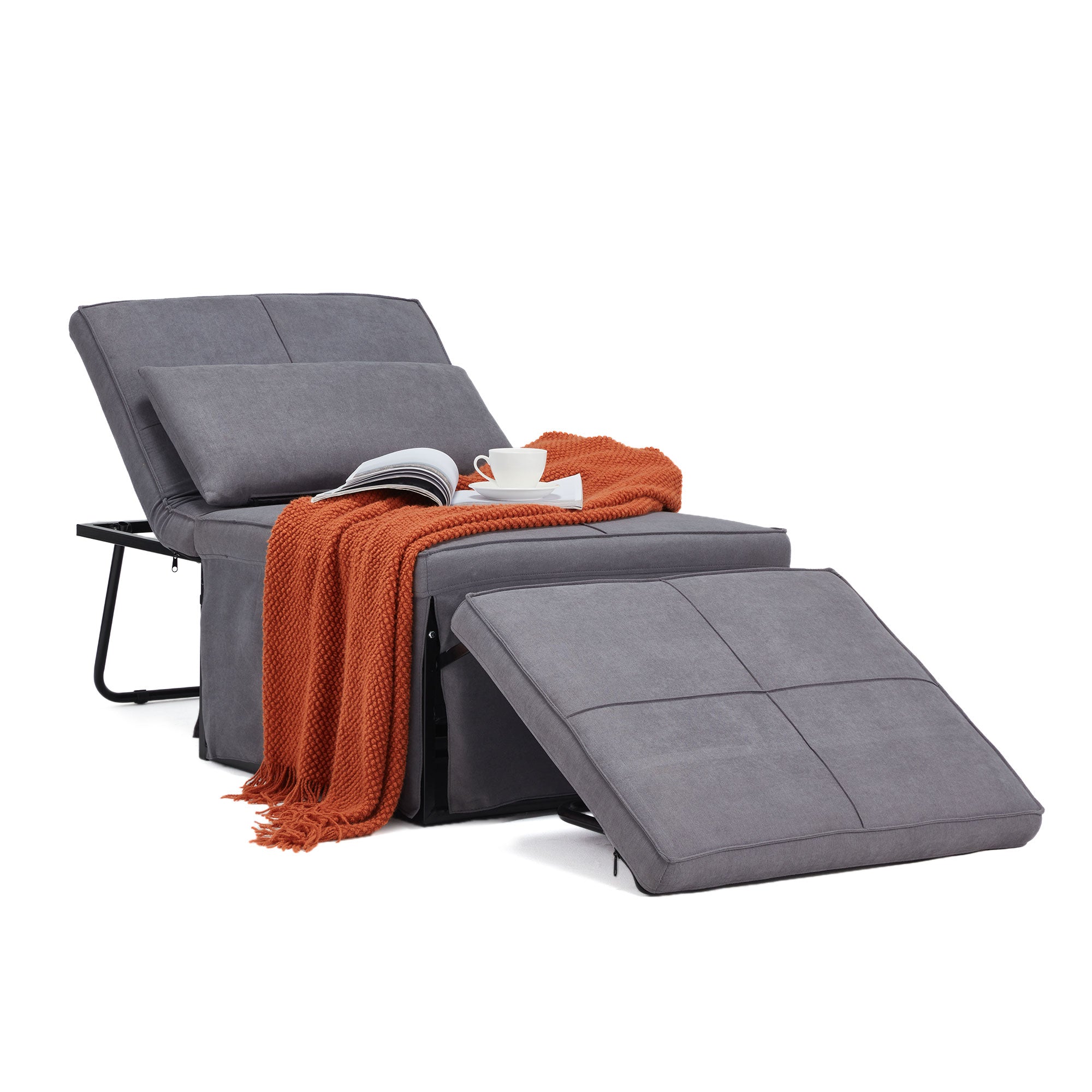4-in-1 Multi Function Folding Single Sofa Convertible Sleeper Bed, (Open Box) - VMInnovations