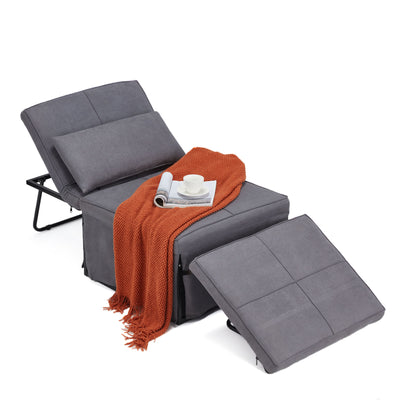 JOMEED 4-in-1 Multi Function Folding Single Sofa Convertible Sleeper Bed, Gray