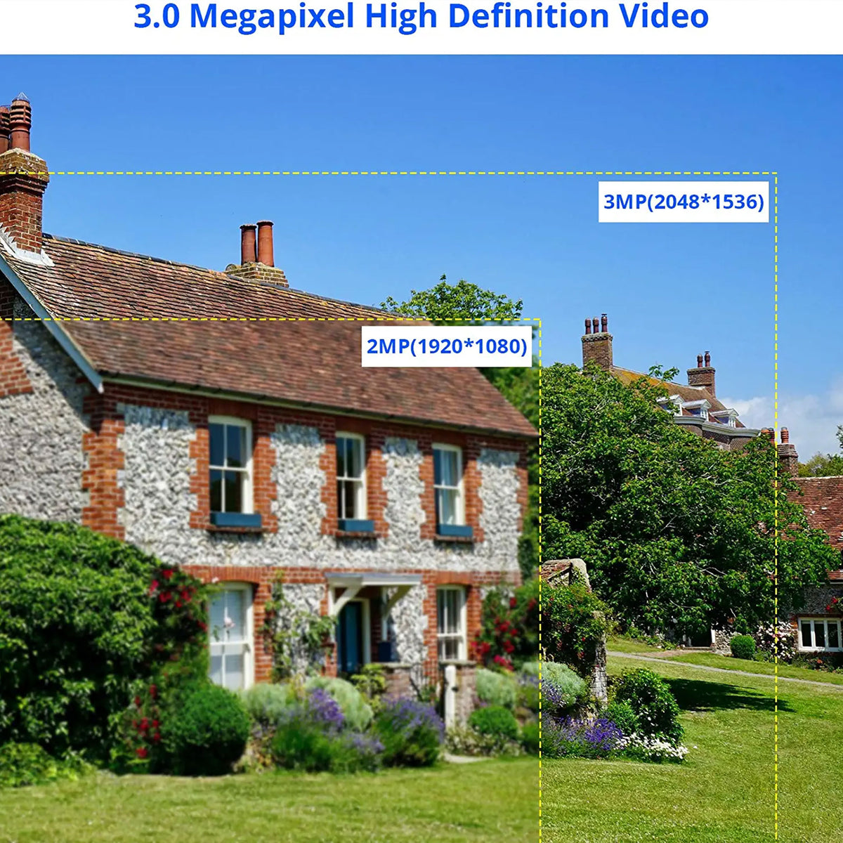 Hiseeu 3MP Outdoor Wireless Security Camera with HD Lens and Color Night Vision