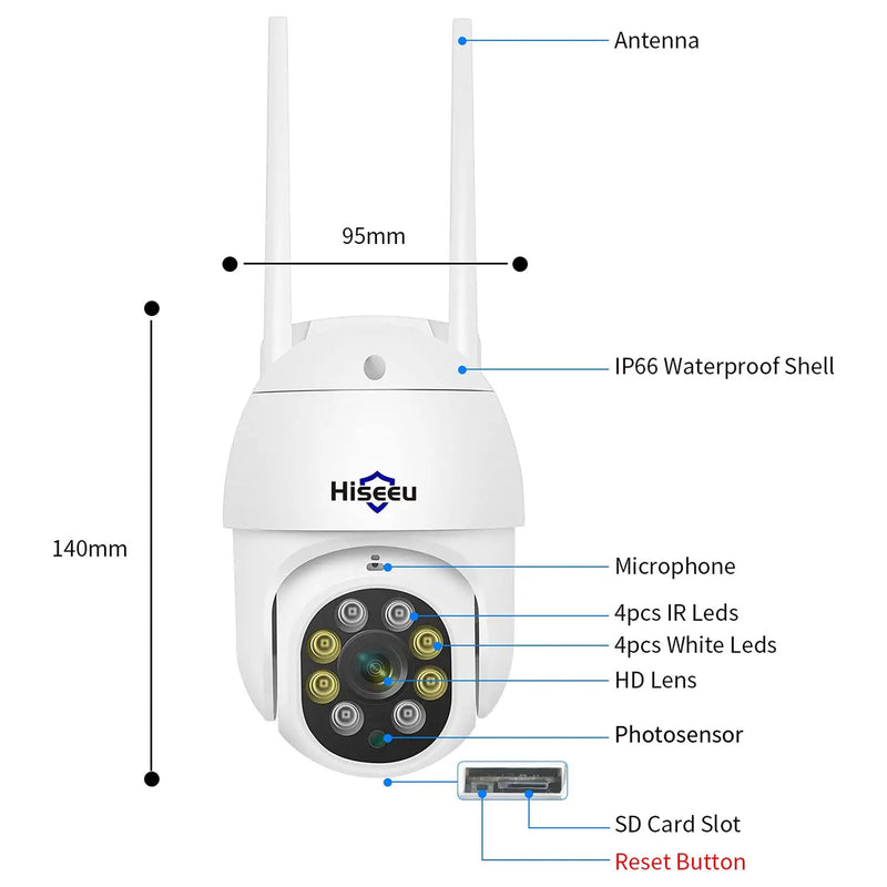 3MP Outdoor Wireless Security Camera w/ HD Lens & Color Night Vision (Open Box)