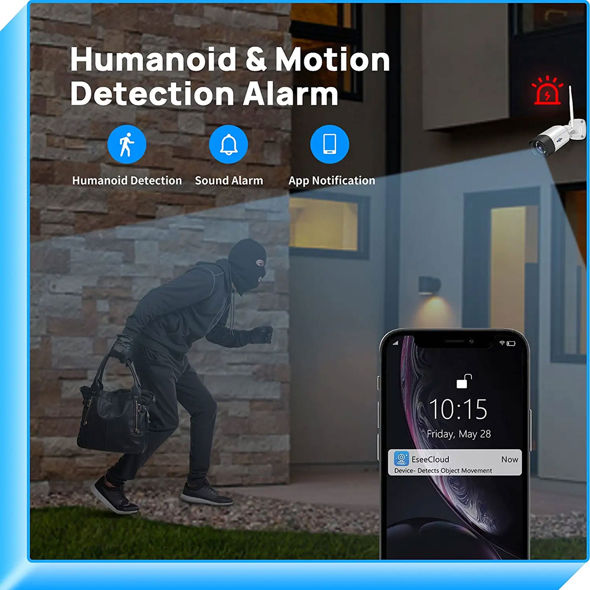 Hiseeu Wireless Security w/4 Cameras, 2 Way Audio, & 1 TB Hard Drive(For Parts) - VMInnovations