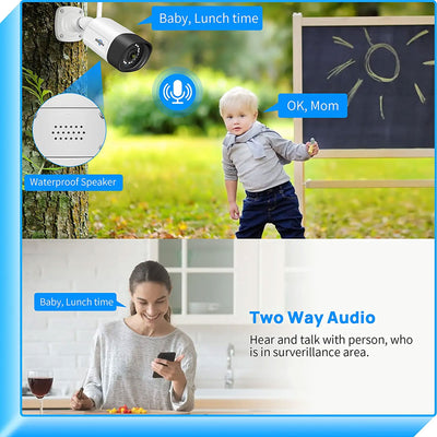 Hiseeu Wireless Security w/4 Cameras, 2 Way Audio, & 1 TB Hard Drive (Open Box)