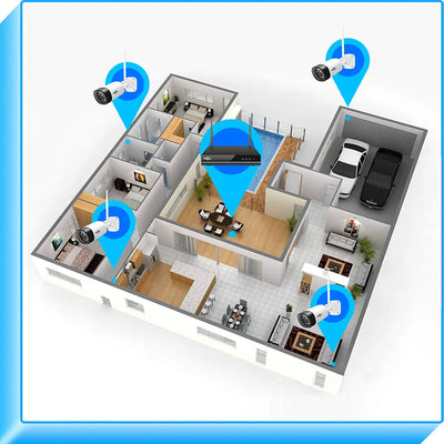 Hiseeu Security System with 4 Cameras, 2 Way Audio, and 1 TB Hard Drive (Used) - VMInnovations