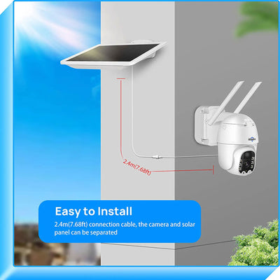 Hiseeu 3MP Outdoor Solar Powered Wireless Camera w/ Color Night Vision (Used)