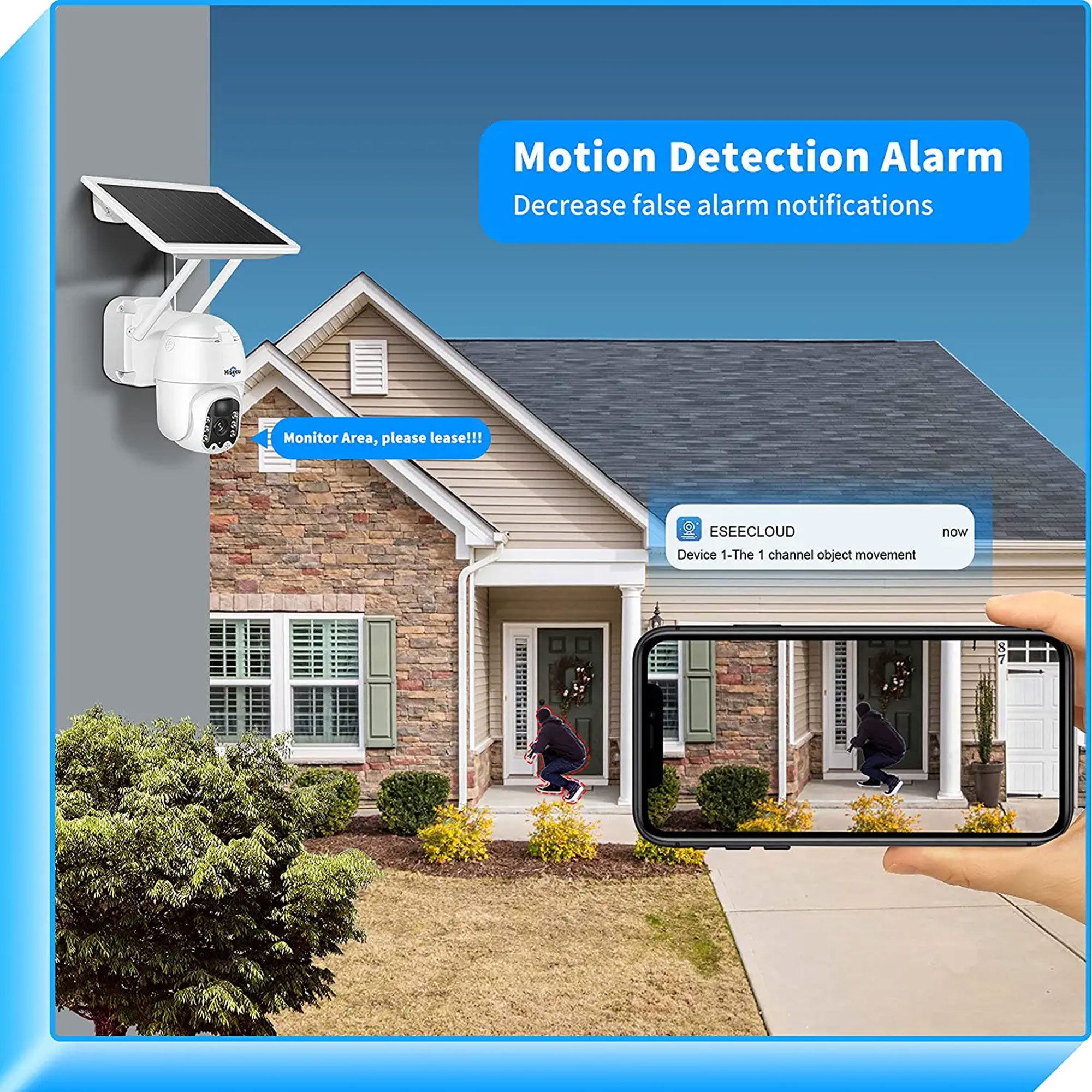 Hiseeu 3MP Outdoor Solar Powered Wireless Security Camera w/ Color Night Vision - VMInnovations