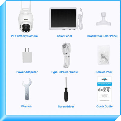 Hiseeu 3MP Outdoor Solar Powered Wireless Security Camera w/ Color Night Vision - VMInnovations