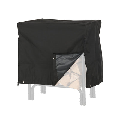 Shelter SLRCD-S 31 In Deluxe Firewood Log Rack Cover with Zippers, Small, Black