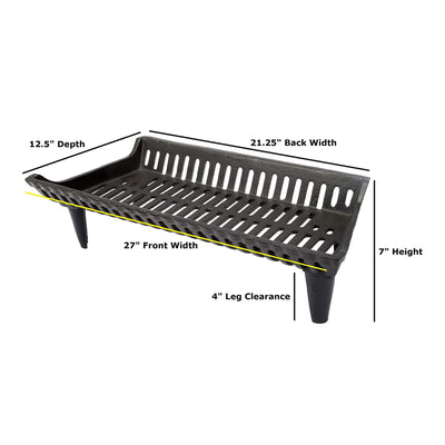 Liberty Foundry Cast Iron Grate for Small Fireplaces & Franklin Stoves (Used) - VMInnovations