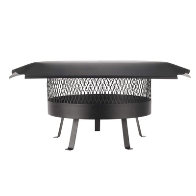 Draft King CBO818 Single Flue 18 In Round Chimney Cover, Black Galvanized Steel