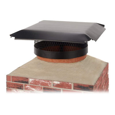Draft King CBO818 Single Flue 18 In Round Chimney Cover, Black Galvanized Steel