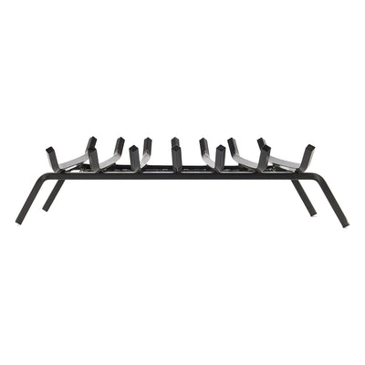 Liberty Foundry Flat Bottom Basket Steel Bar Fireplace Grate, Black (Used) - VMInnovations