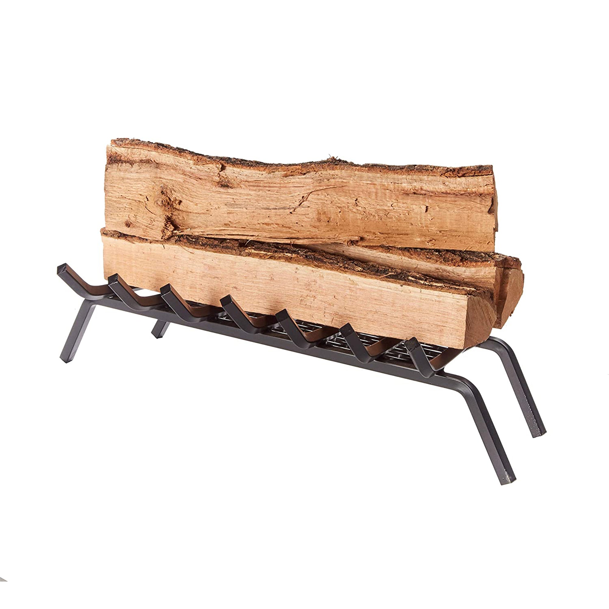 Liberty Foundry Flat Bottom Basket Steel Bar Fireplace Grate, Black (Used) - VMInnovations