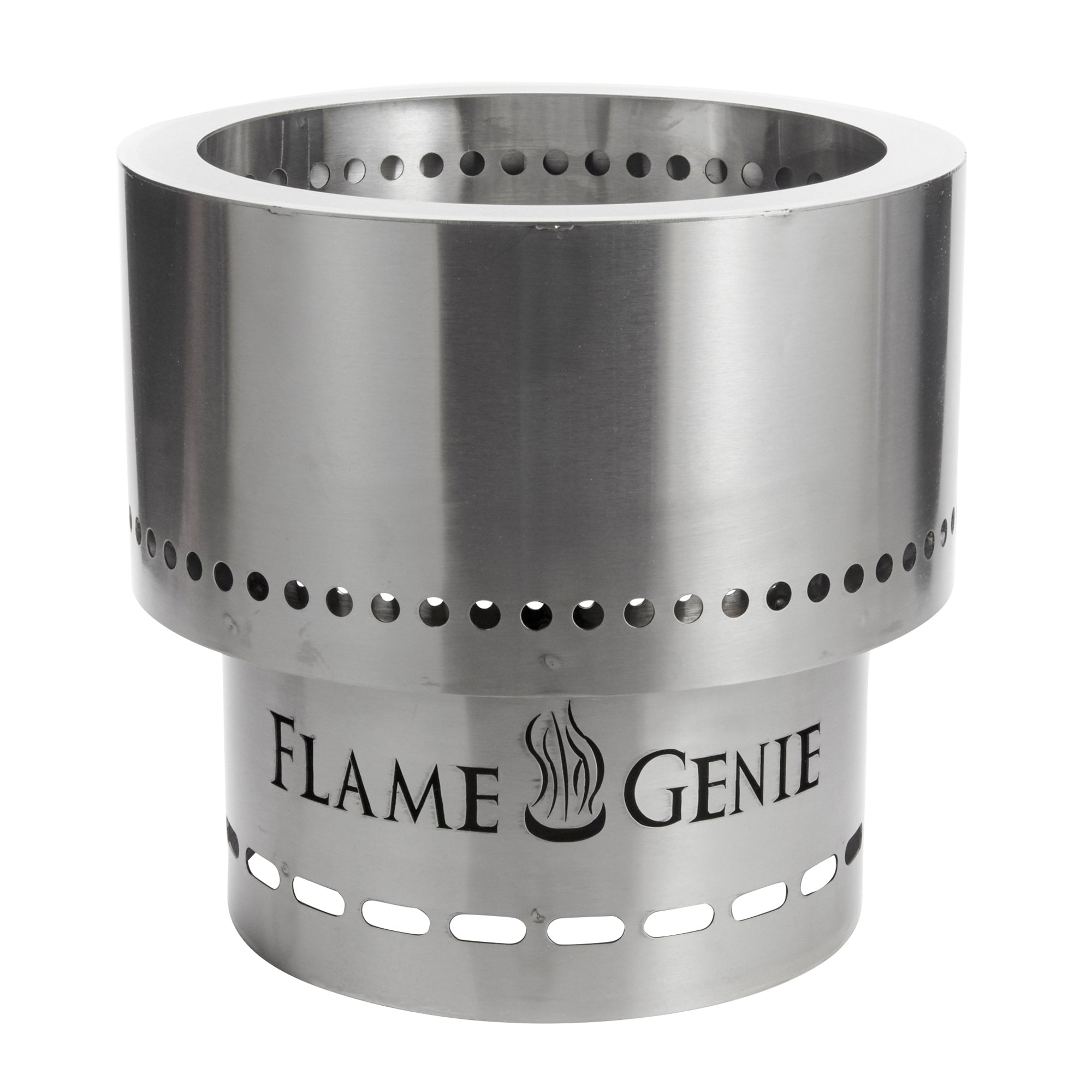 Flame Genie FG-16-SS 13.5 Inch Smoke Free Fire Pit w/Ash Pan, Steel (Open Box) - VMInnovations