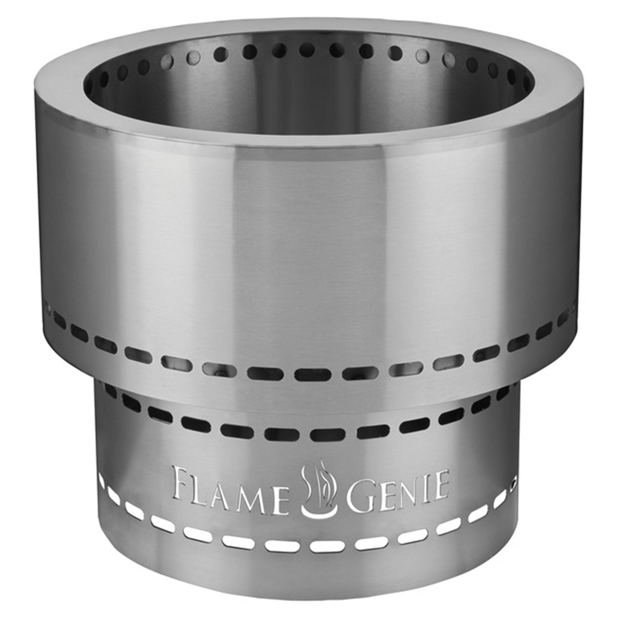 Flame Genie 19 Inch Smoke Free Wood Pellet Fire Pit, Stainless Steel (Open Box) - VMInnovations