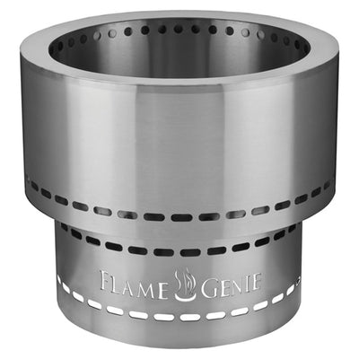 Flame Genie 19 Inch Smoke Free Wood Pellet Fire Pit, Stainless Steel (Open Box) - VMInnovations