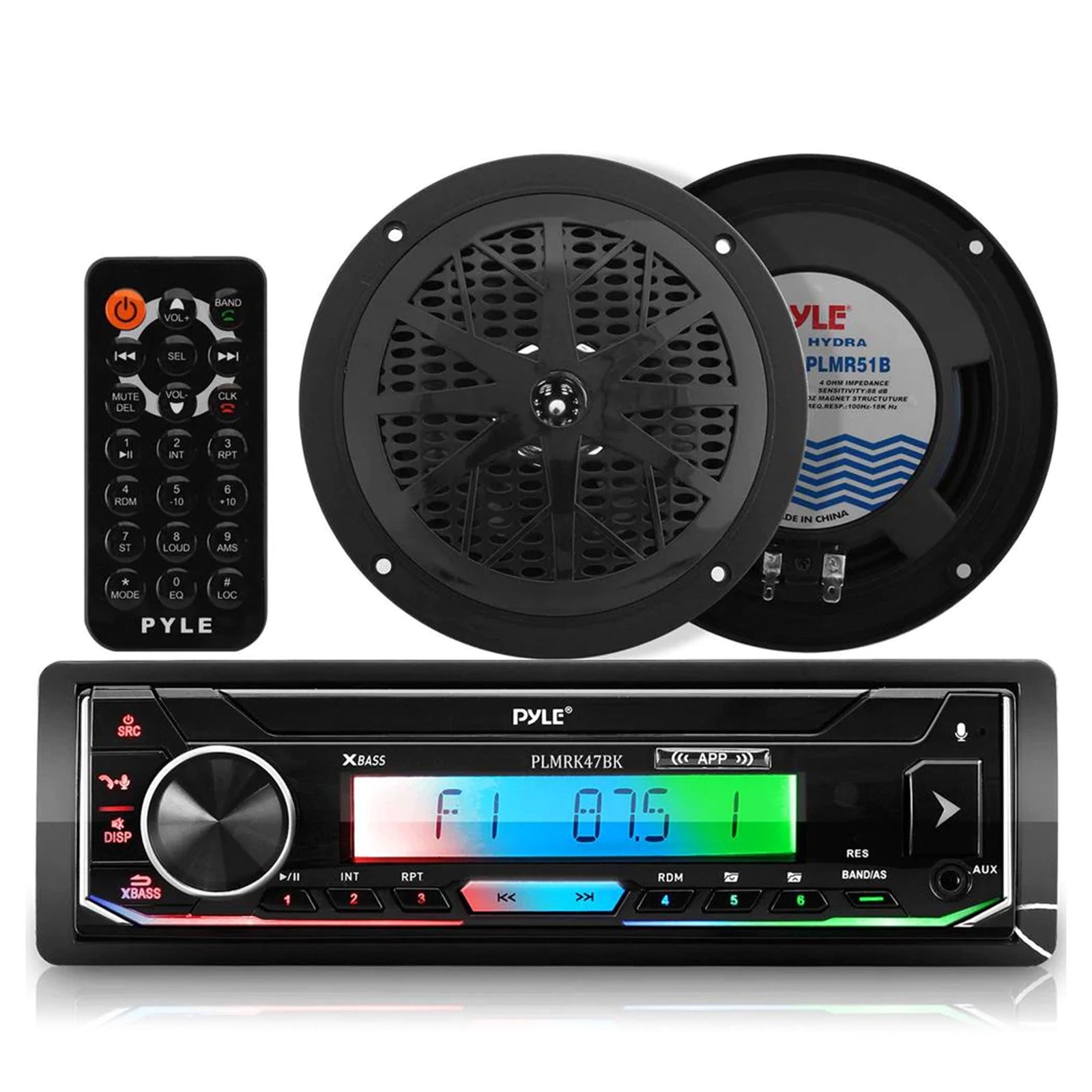 Pyle 300 Watt Bluetooth Marine Stereo Receiver & Speaker Kit with Remote Control - VMInnovations