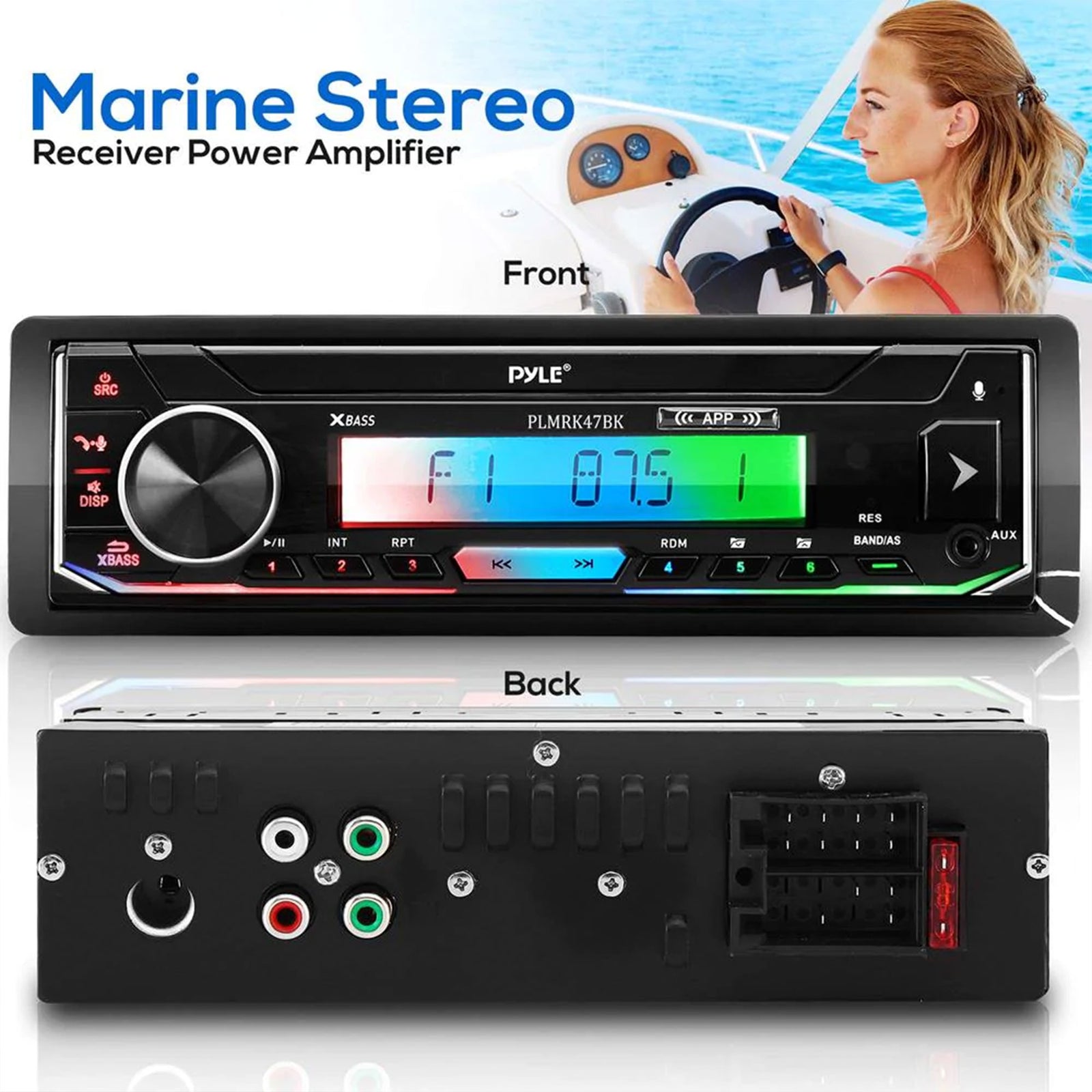 Pyle 300 Watt Bluetooth Marine Stereo Receiver & Speaker Kit with Remote Control - VMInnovations