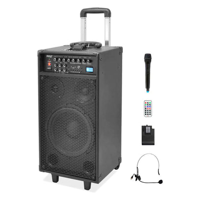 Pyle Portable 800W Max 400W RMS 10" Outdoor 3 Way PA Cabinet Loud Speaker Set
