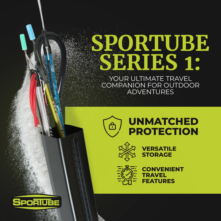 Sportube Series 1 Lightweight Protective Outdoor Sports Gear Travel Case, Black