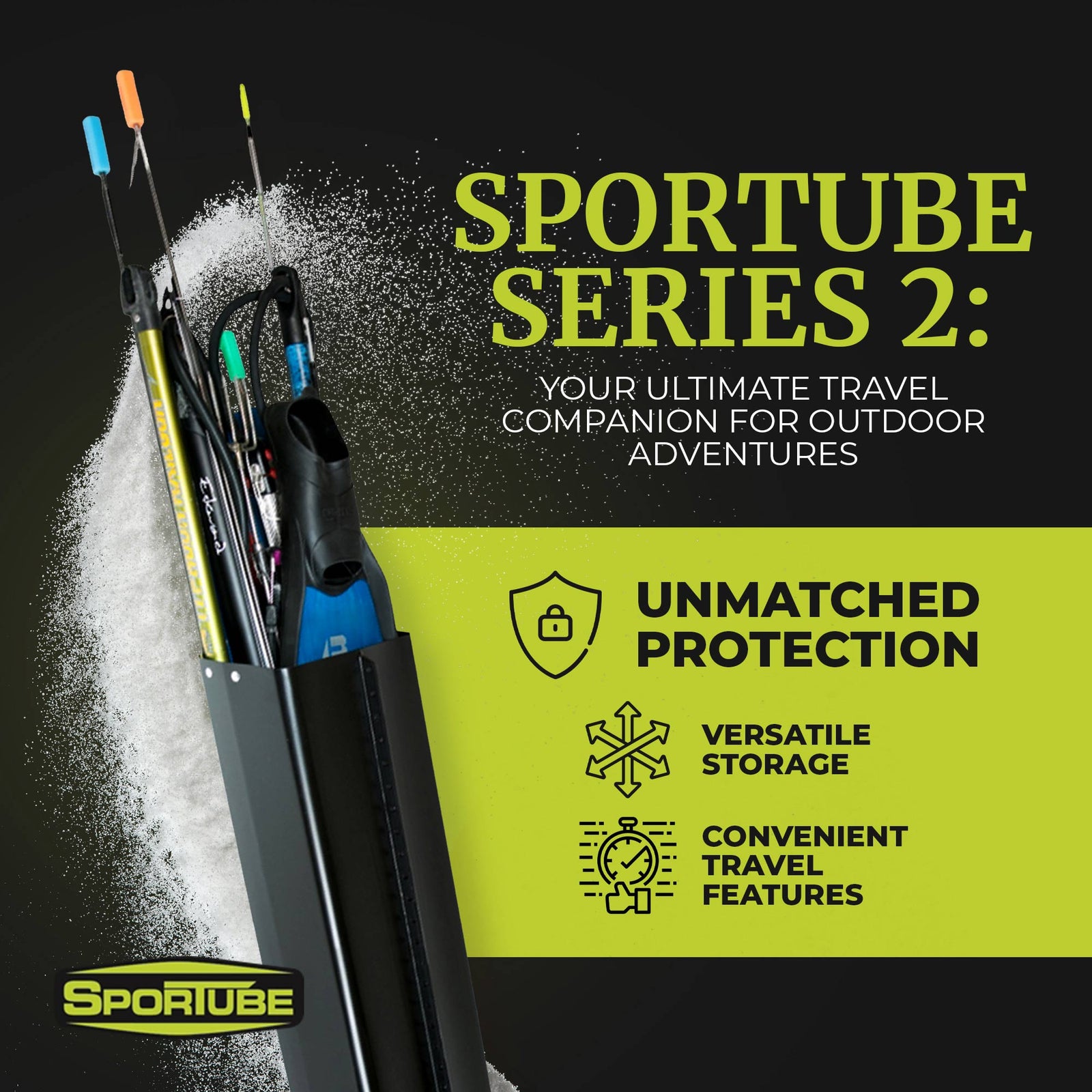 Sportube Series 2 Protective Outdoor Sports Gear Travel Case, Black (For Parts) - VMInnovations