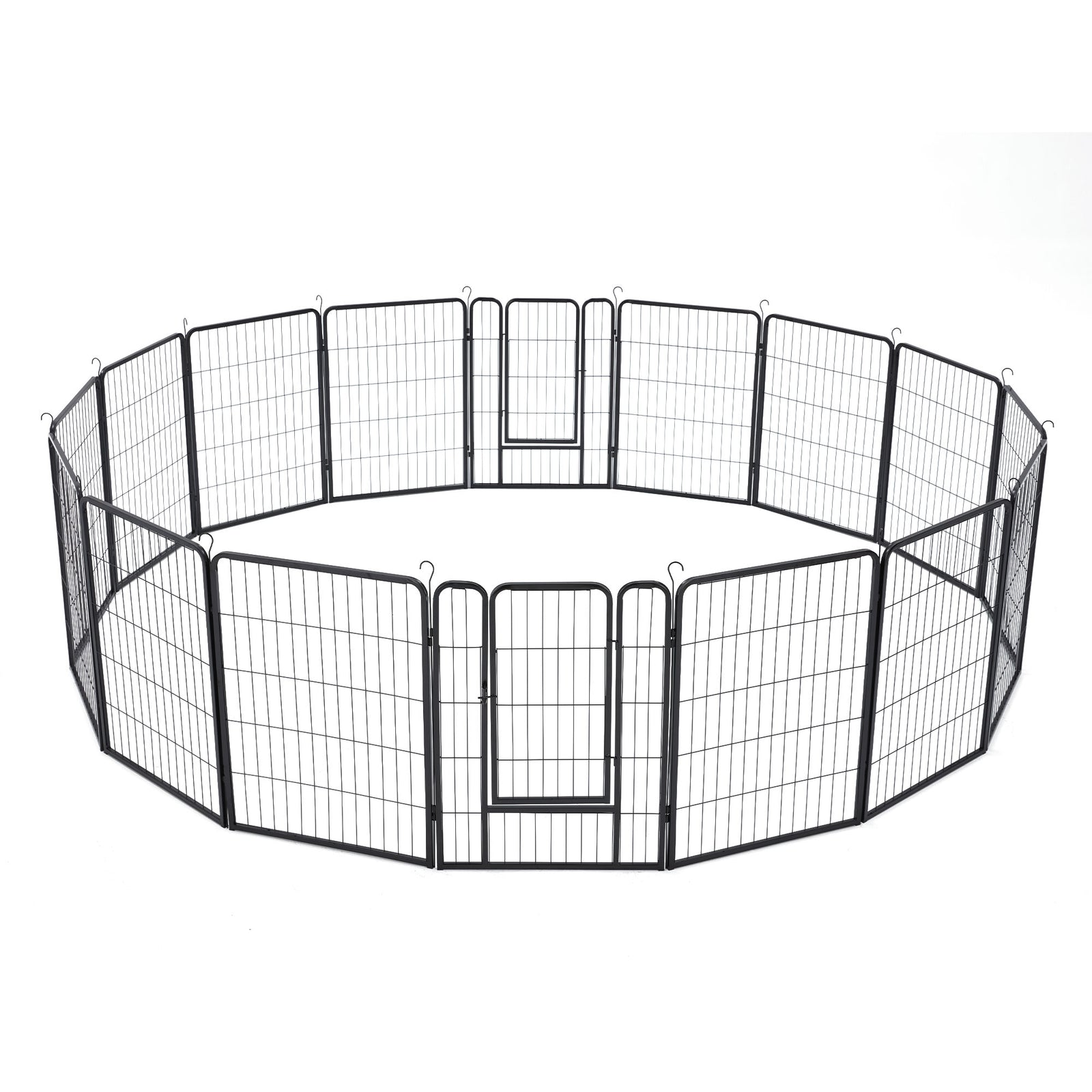 JOMEED Indoor/Outdoor 16-Panel, 31" High Pet Playpen w/ Doors, Black (Open Box) - VMInnovations