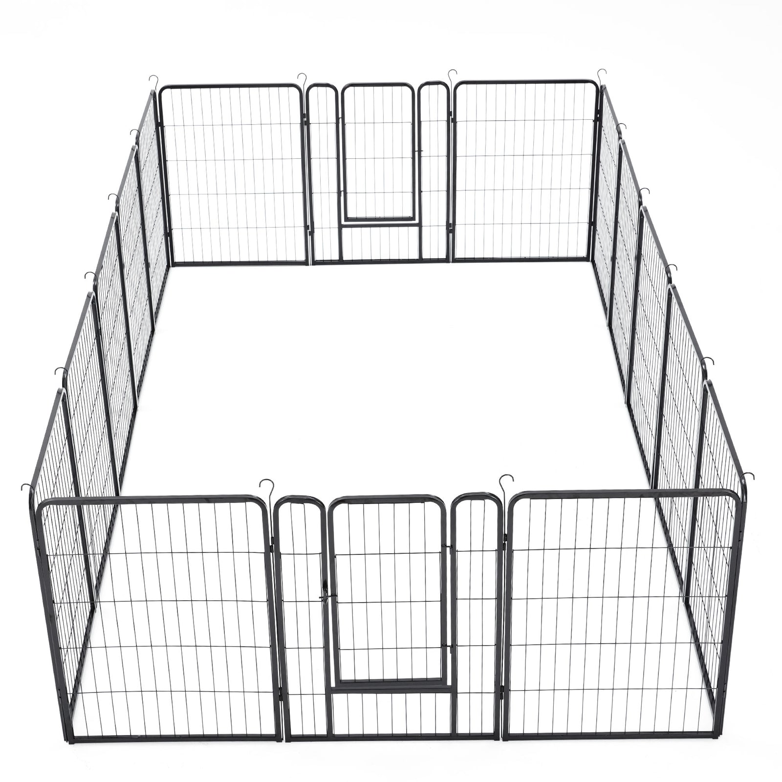 JOMEED Indoor/Outdoor 16-Panel, 31" High Pet Playpen w/ Doors, Black (Open Box) - VMInnovations