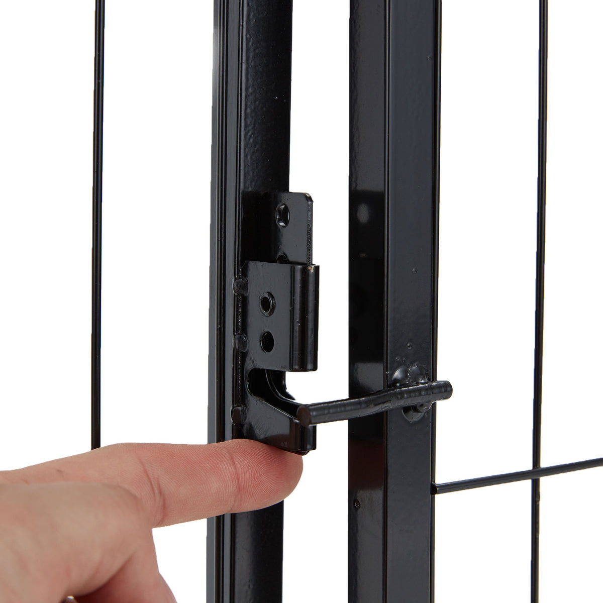 JOMEED Indoor and Outdoor 16-Panel, 31" High Dog Pet Playpen with Doors, Black