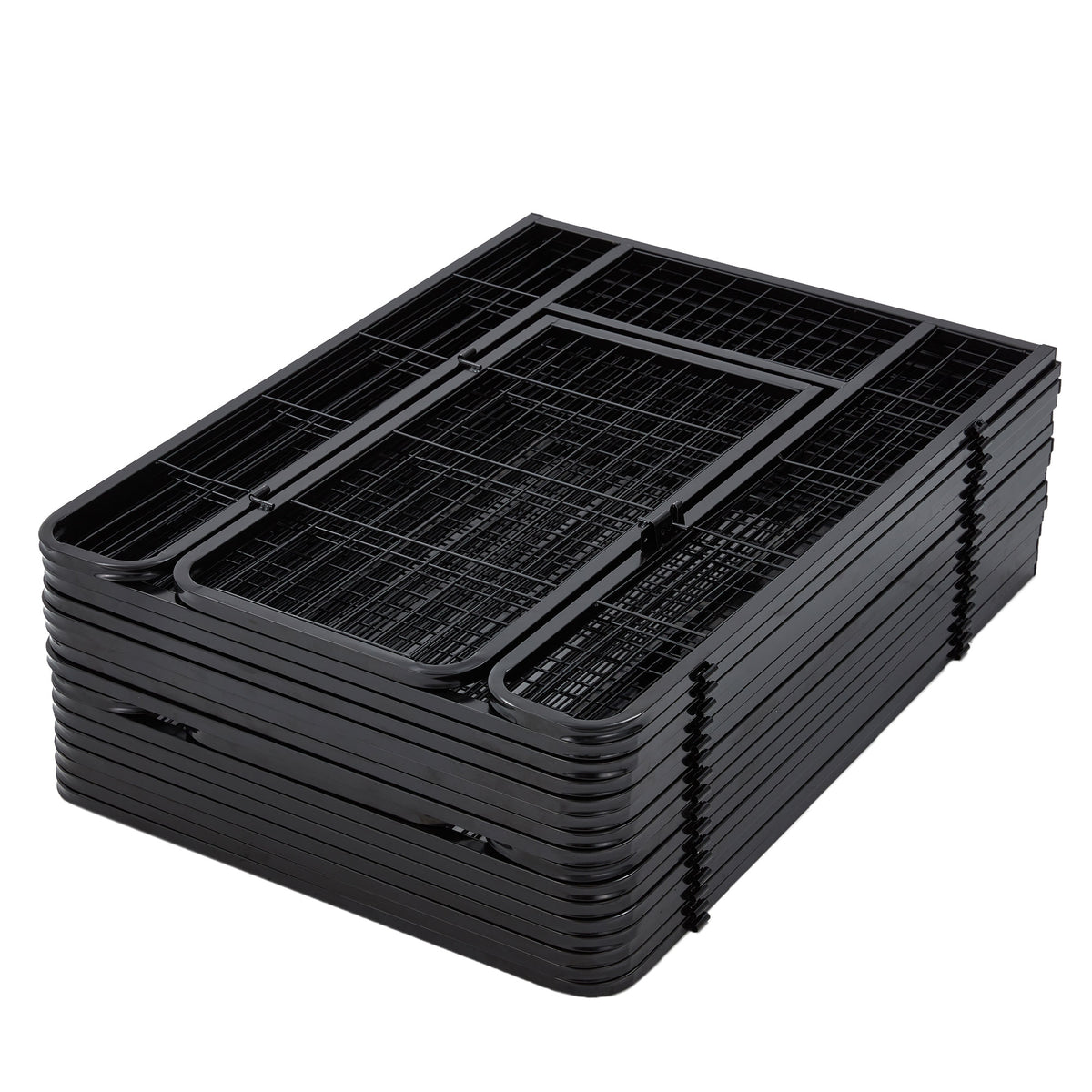JOMEED Indoor and Outdoor 16-Panel, 31" High Dog Pet Playpen with Doors, Black