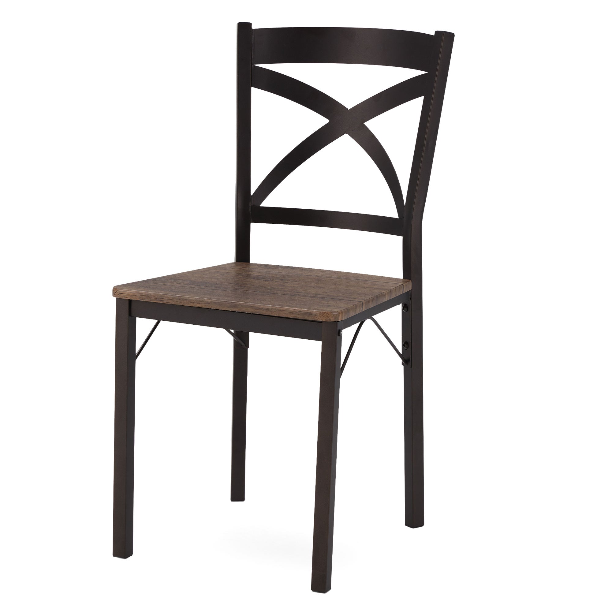 JOMEED 5 Piece Metal Kitchen Dining Table and Chairs Set, Brown/Black (Open Box) - VMInnovations