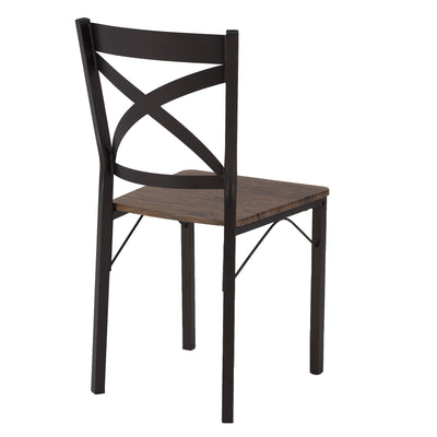 JOMEED 5 Piece Metal Kitchen Dining Table and Chairs Set, Brown/Black (Open Box) - VMInnovations