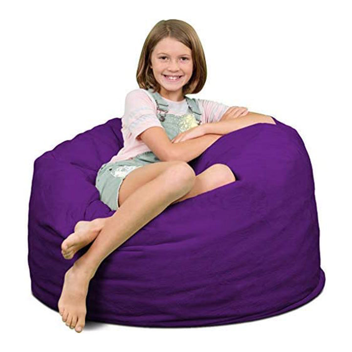 Ultimate Sack 3ft Bean Bag Chair, Oversized Indoor Comfy Lounger, Purple Suede