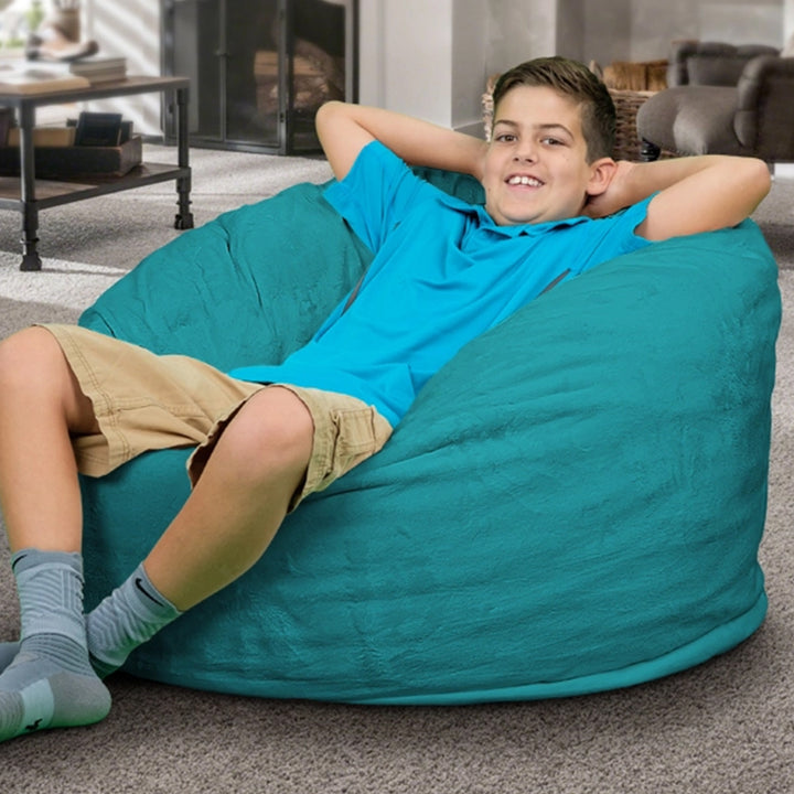 Ultimate Sack 3ft Bean Bag Chair, Oversized Indoor Comfy Lounger, Teal Suede