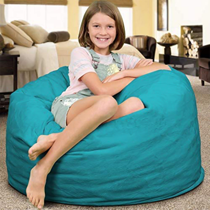 Ultimate Sack 3ft Bean Bag Chair, Oversized Indoor Comfy Lounger, Teal Suede