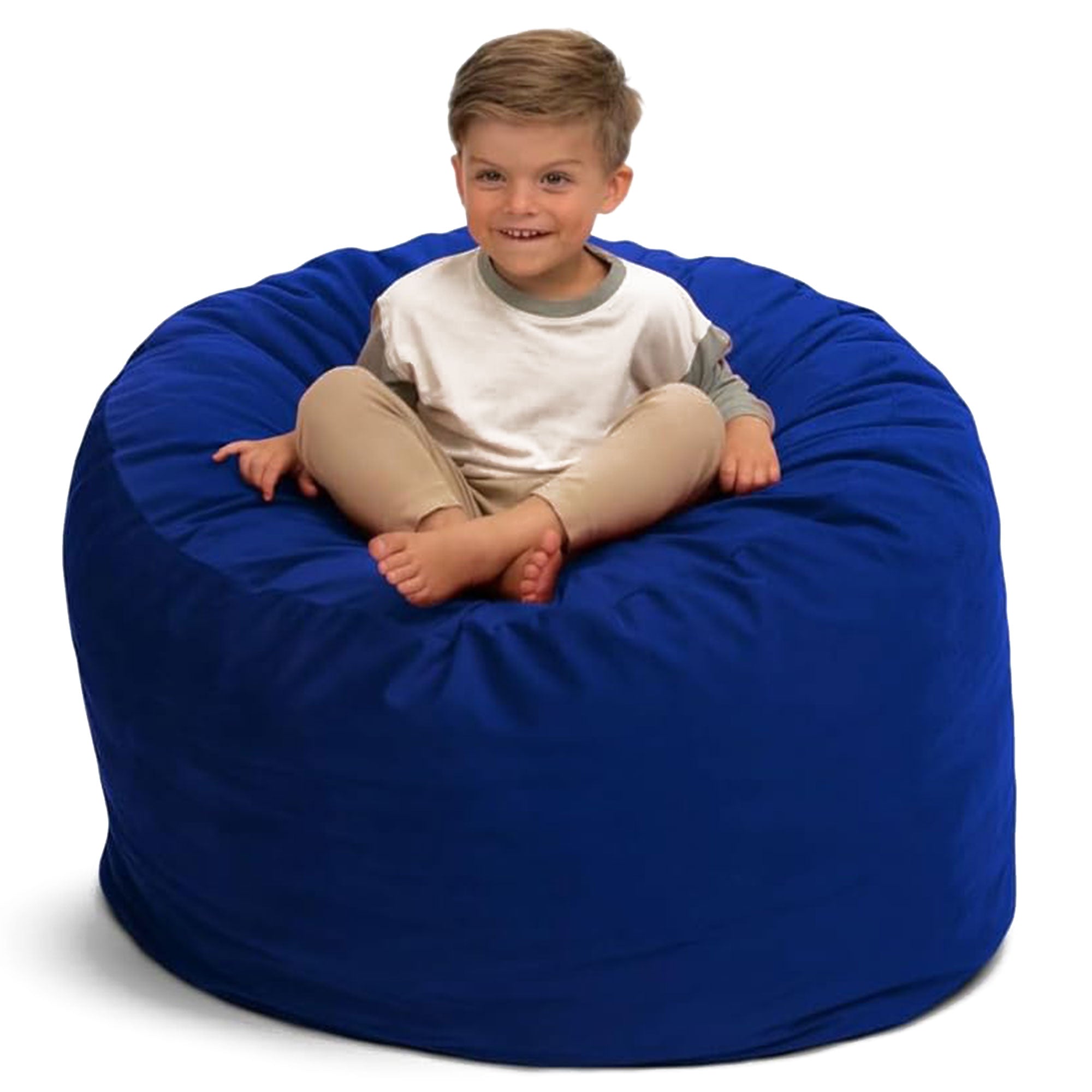 Ultimate Sack 3ft Bean Bag Chair, Oversized Indoor Comfy Lounger, Electric Blue Suede - VMInnovations