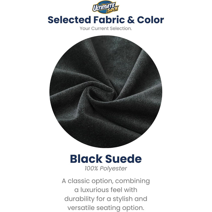 Ultimate Sack 4ft Bean Bag Chair, Oversized Indoor Comfy Lounger, Black Suede