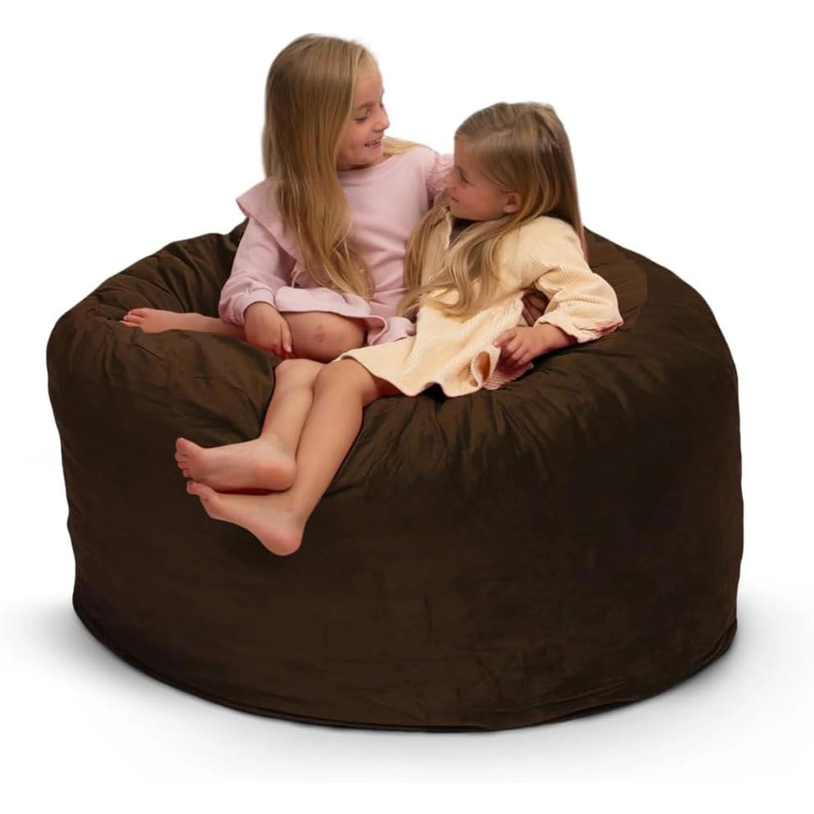 Ultimate Sack 4ft Bean Bag Chair, Oversized Indoor Comfy Lounger, Brown Suede - VMInnovations