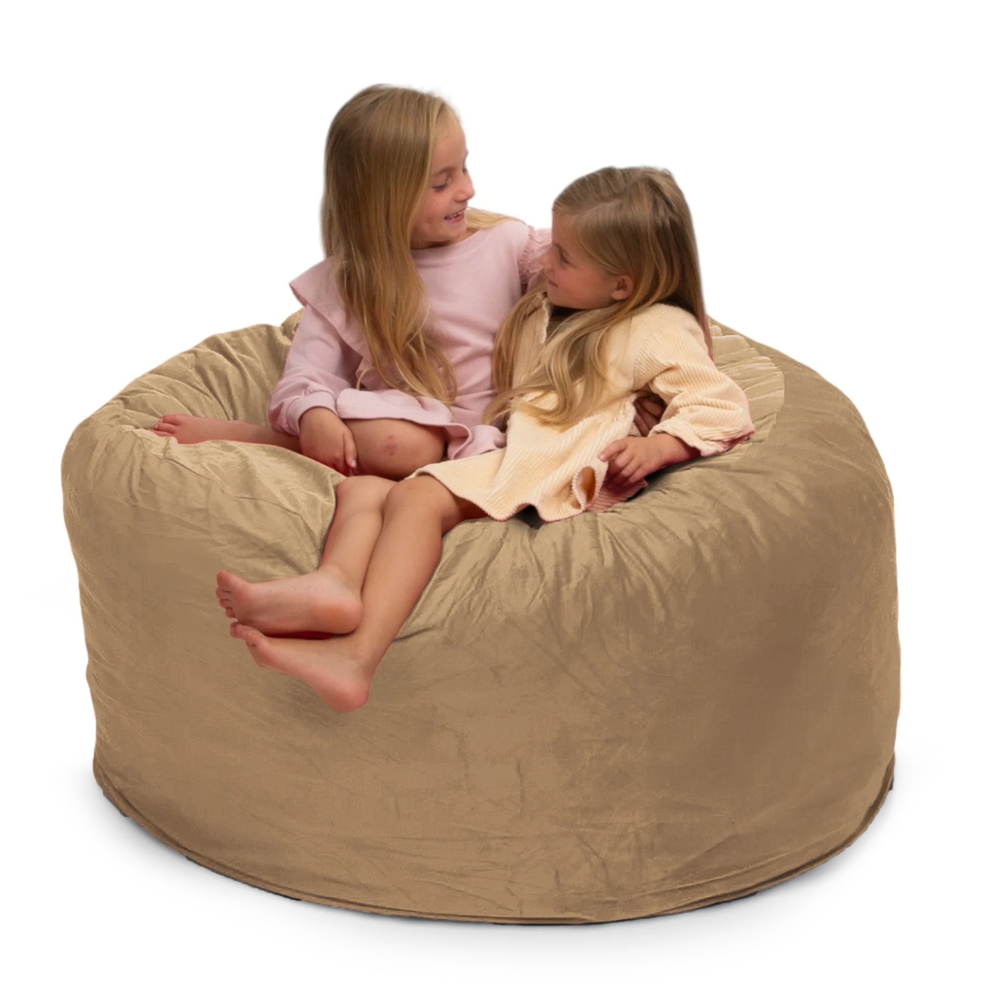 Ultimate Sack 4ft Bean Bag Chair, Oversized Indoor Comfy Lounger, Camel Suede - VMInnovations